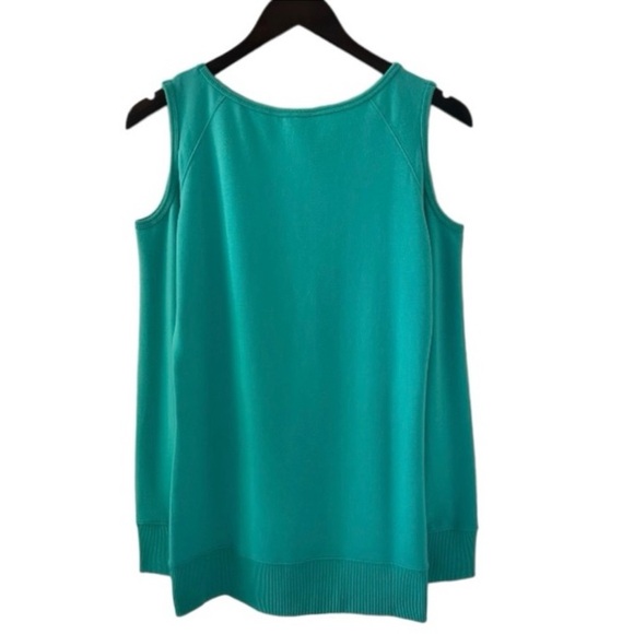 Boston Proper Seafoam Green Long Sleeve Cold Shoulder Sweatshirt Size Small - Picture 4 of 5